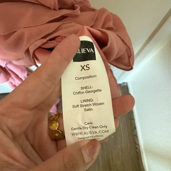 Alieva Lenora Ruffle Mini Dress In Blush Pink XS - Picture 6 of 7